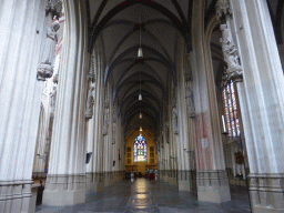 Left aisle of St. John`s Cathedral, with the Chapel of the Blessed Virgin Mary at the end