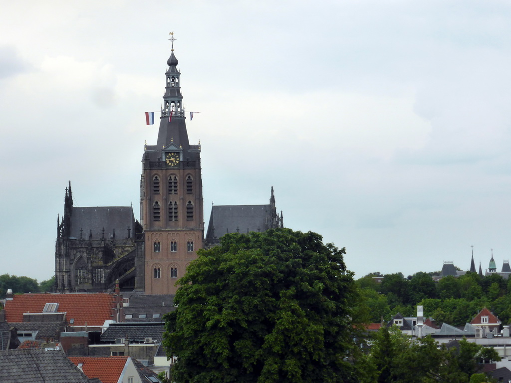 St. John`s Cathedral and surroundings, viewed from the roof terrace of the V&D department store