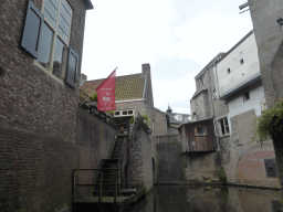 Staircase to Restaurant KEK, viewed from the tour boat on the Binnendieze river
