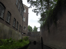 The Binnendieze river and the entrance to the Kruisbroedershekel tunnel, viewed from the tour boat