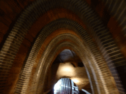 The Kruisbroedershekel tunnel from the Binnendieze river to the Singelgracht canal, viewed from the tour boat