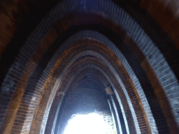 The Kruisbroedershekel tunnel from the Binnendieze river to the Singelgracht canal, viewed from the tour boat