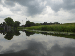 The Singelgracht canal and the Bossche Broek grassland, viewed from the tour boat