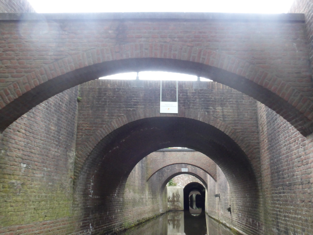 Bridges over the Binnendieze canal, viewed from the tour boat