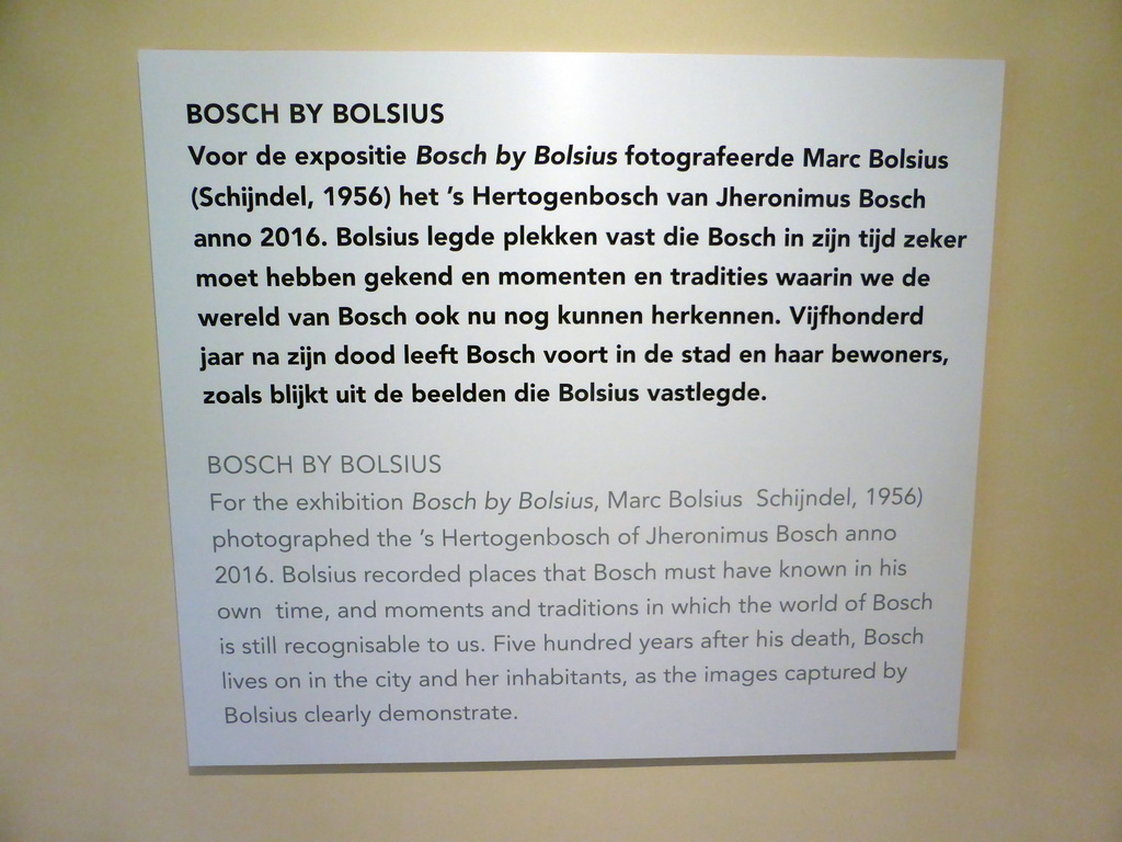 Information on the exposition `Bosch by Bolsius` at the Noordbrabants Museum