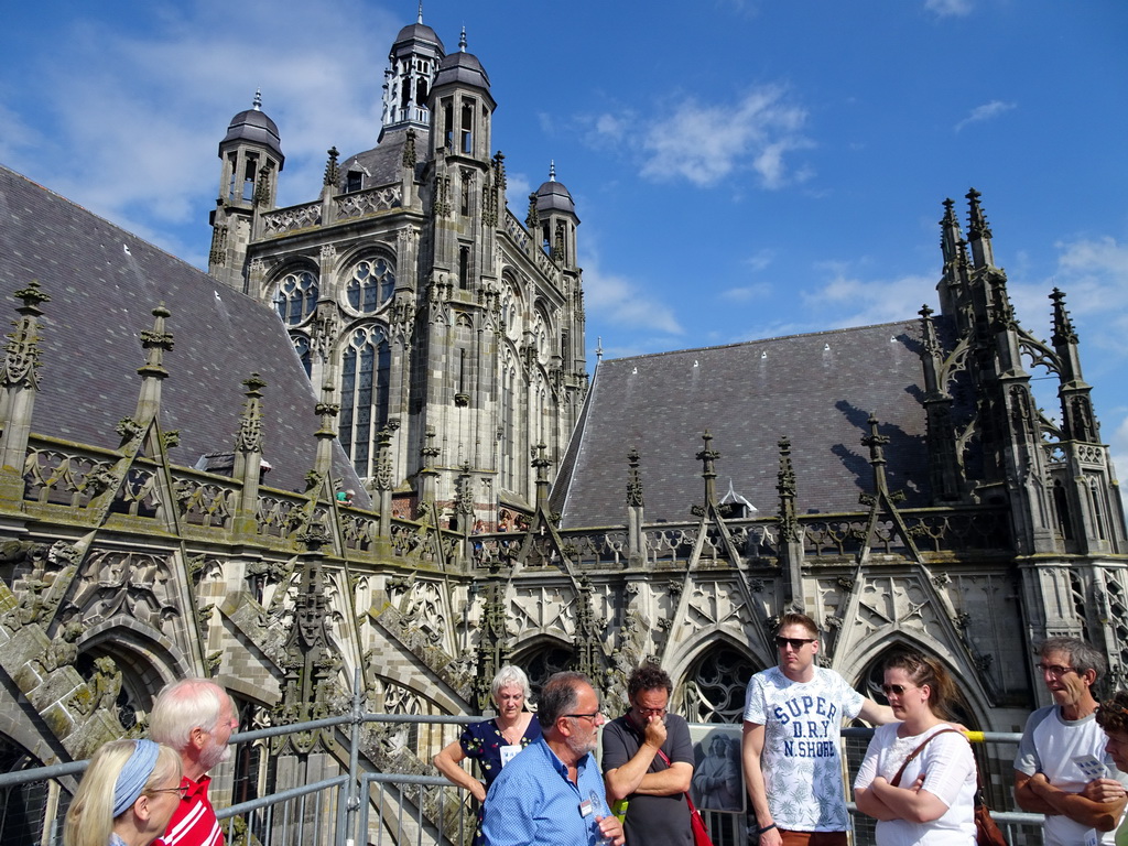The south side and the central tower of St. John`s Cathedral, viewed from the lower platform of the `Een Wonderlijke Klim` exhibition