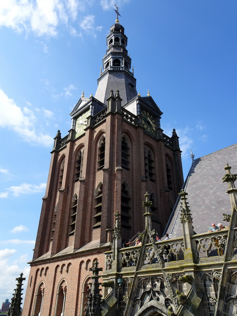 The west tower of St. John`s Cathedral, viewed from the lower platform of the `Een Wonderlijke Klim` exhibition