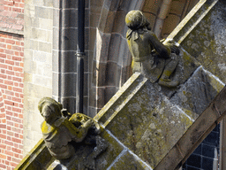 Flying Buttresses at the second row at the southwest side of St. John`s Cathedral: `The Deformed Ape` and `The Blindfolded Man`, viewed from the lower platform of the `Een Wonderlijke Klim` exhibition