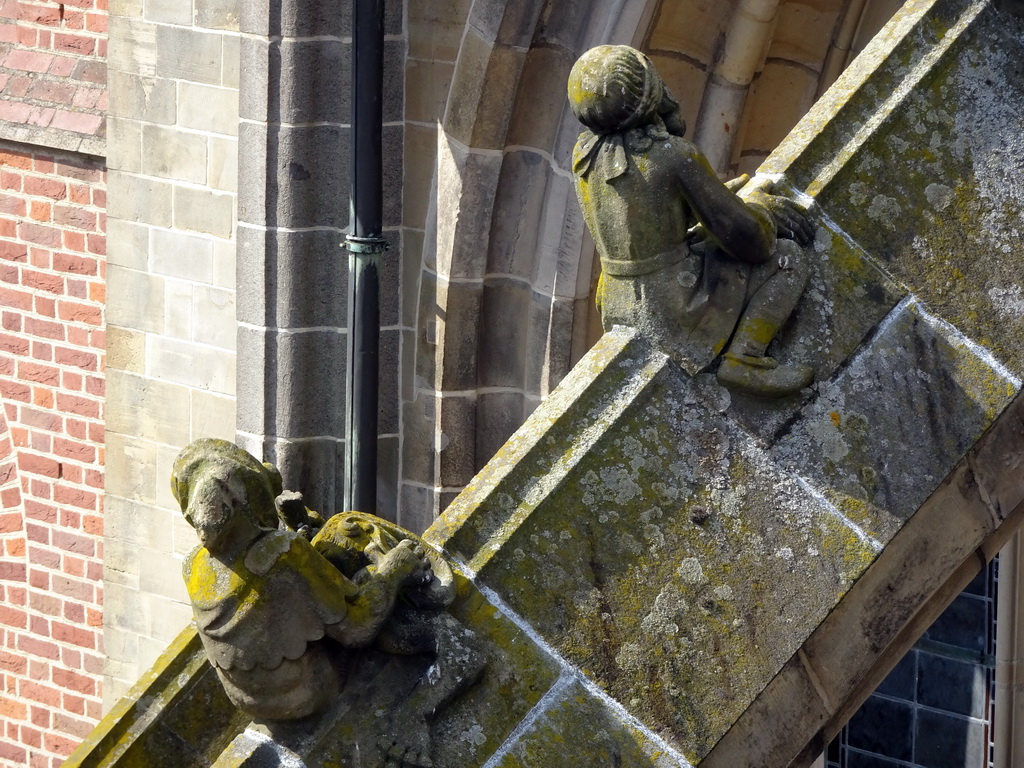 Flying Buttresses at the second row at the southwest side of St. John`s Cathedral: `The Deformed Ape` and `The Blindfolded Man`, viewed from the lower platform of the `Een Wonderlijke Klim` exhibition