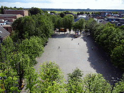 The Parade square and the Bossche Broek nature area, viewed from the lower platform of the `Een Wonderlijke Klim` exhibition at St. John`s Cathedral