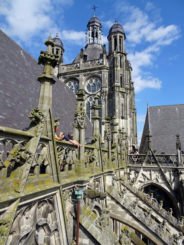 The south side and the central tower of St. John`s Cathedral, viewed from the upper platform of the `Een Wonderlijke Klim` exhibition