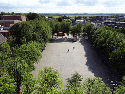 The Parade square and the Bossche Broek nature area, viewed from the lower platform of the `Een Wonderlijke Klim` exhibition at St. John`s Cathedral