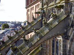 Flying Buttresses at the first and second row at the south side of St. John`s Cathedral, viewed from the lower platform of the `Een Wonderlijke Klim` exhibition