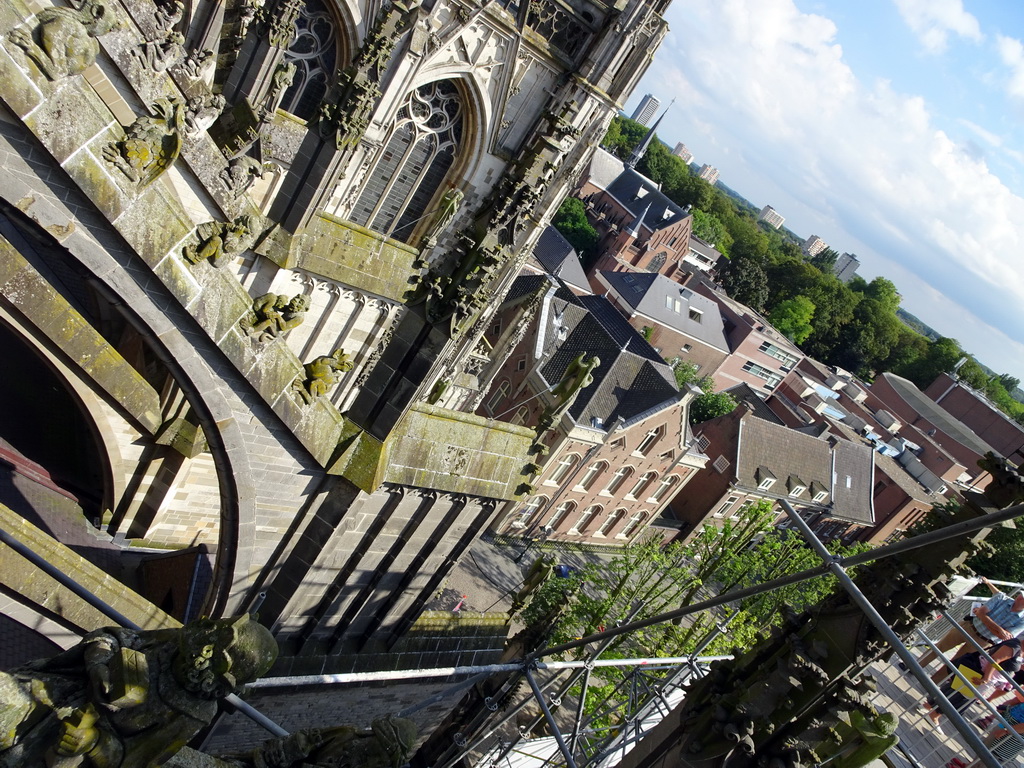 The south side of St. John`s Cathedral and the Parade square, viewed from the upper platform of the `Een Wonderlijke Klim` exhibition