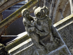 Flying Buttress at the third row at the southwest side of St. John`s Cathedral: `Jockey on a Dog`, viewed from the upper platform of the `Een Wonderlijke Klim` exhibition