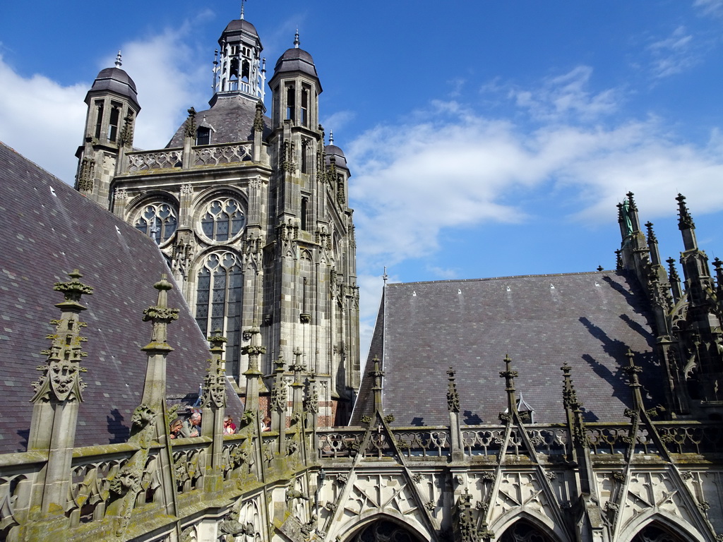 The south side and the central tower of St. John`s Cathedral, viewed from the upper platform of the `Een Wonderlijke Klim` exhibition