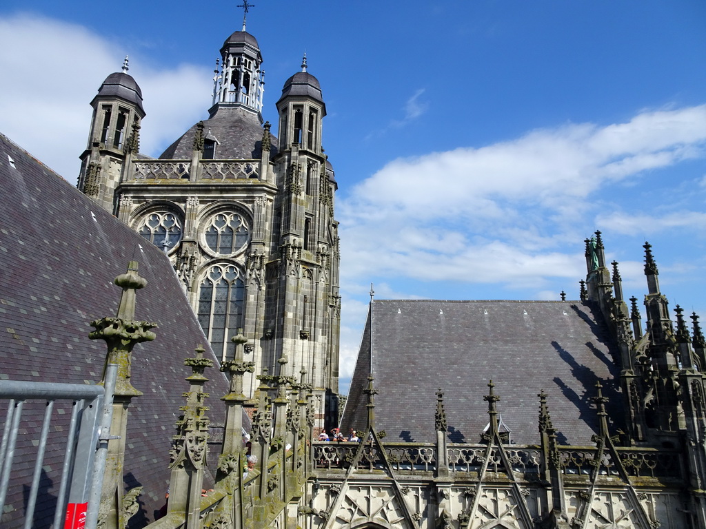 The south side and the central tower of St. John`s Cathedral, viewed from the upper platform of the `Een Wonderlijke Klim` exhibition