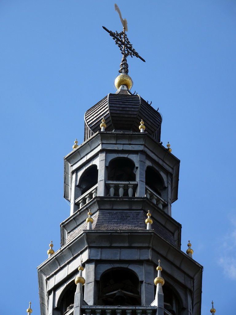 Top of the west tower of St. John`s Cathedral, viewed from the lower platform of the `Een Wonderlijke Klim` exhibition