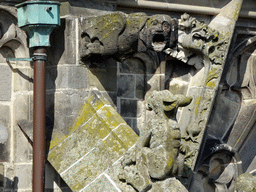 Gargoyle and Flying Buttress at the fifth row at the south side of St. John`s Cathedral: `Monster with Beard`, viewed from the lower platform of the `Een Wonderlijke Klim` exhibition