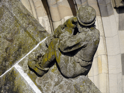 Flying Buttress at the fifth row at the south side of St. John`s Cathedral: `Man with Milk Churn`, viewed from the lower platform of the `Een Wonderlijke Klim` exhibition