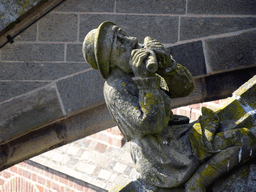 Flying Buttress at the second row at the southwest side of St. John`s Cathedral: `Flute Player`, viewed from the lower platform of the `Een Wonderlijke Klim` exhibition