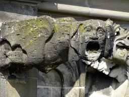 Gargoyle at the fifth row at the south side of St. John`s Cathedral, viewed from the lower platform of the `Een Wonderlijke Klim` exhibition