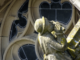 Flying Buttress at the second row at the southwest side of St. John`s Cathedral: `Flute Player`, viewed from the lower platform of the `Een Wonderlijke Klim` exhibition