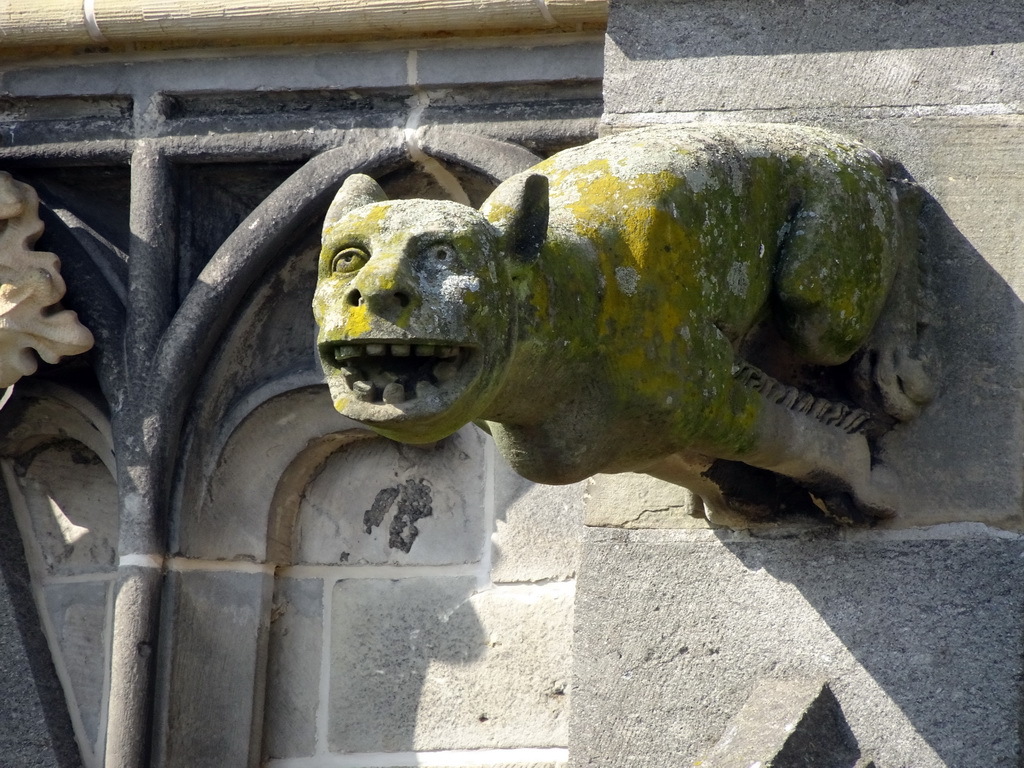 Gargoyle at the second row at the southwest side of St. John`s Cathedral, viewed from the lower platform of the `Een Wonderlijke Klim` exhibition