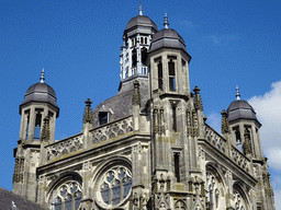 Top of the central tower of St. John`s Cathedral, viewed from the lower platform of the `Een Wonderlijke Klim` exhibition