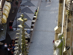 The Kerkstraat street, viewed from the lower platform of the `Een Wonderlijke Klim` exhibition at St. John`s Cathedral