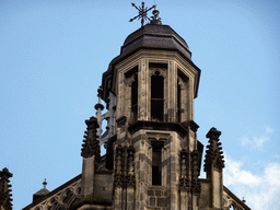 Top of the central tower of St. John`s Cathedral, viewed from the Torenstraat street