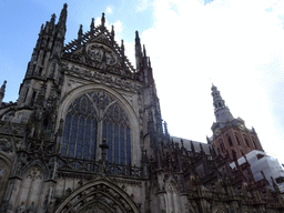 North side and west tower of St. John`s Cathedral, viewed from the north garden