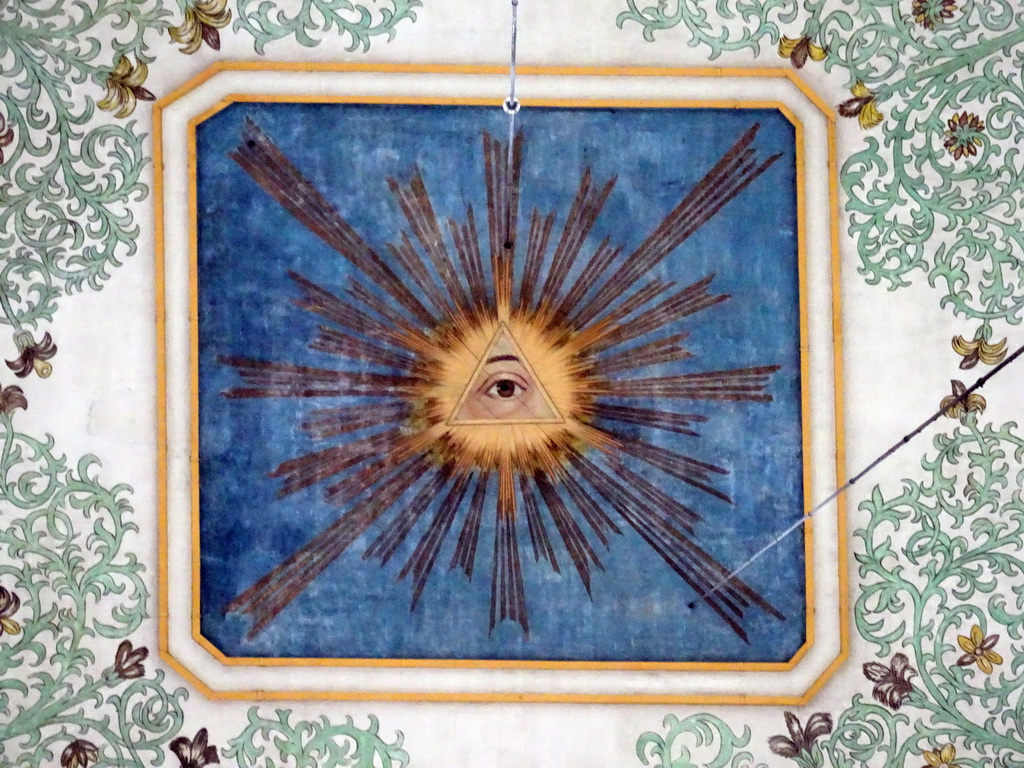 Painting of the Eye of Providence in the dome of St. John`s Cathedral