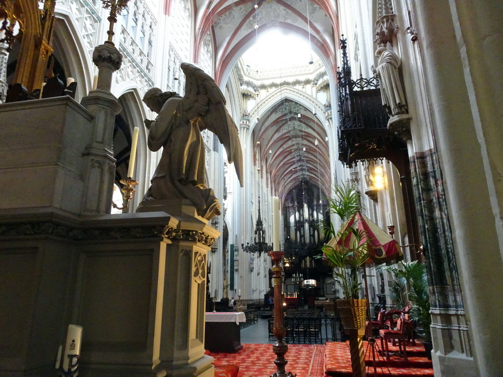 Apse, choir, altar and nave of St. John`s Cathedral, viewed from the ambulatory on the back