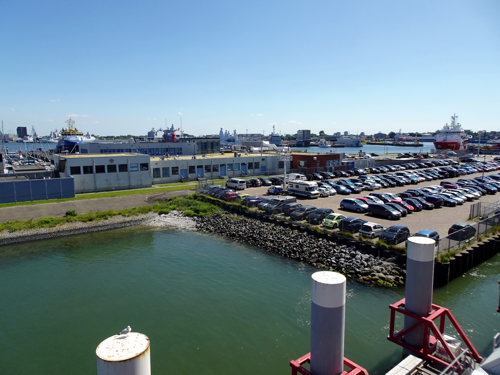 The KNRM reddingstation Den Helder buildings, viewed from the deck on the fourth floor of the ferry to Texel