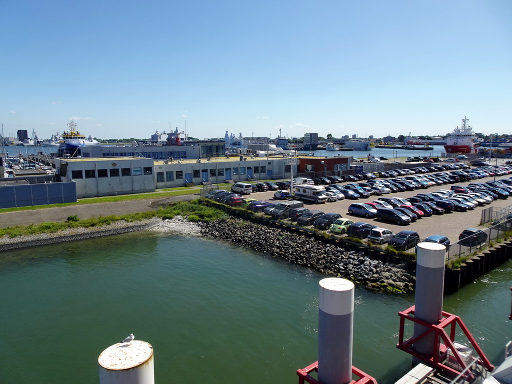 The KNRM reddingstation Den Helder buildings, viewed from the deck on the fourth floor of the ferry to Texel