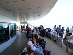 The deck on the fourth floor of the ferry to Texel