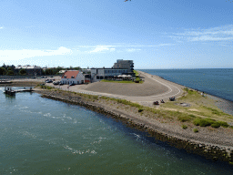 The Peperhuisje building and the Zeepromenade street, viewed from the deck on the fourth floor of the ferry to Texel