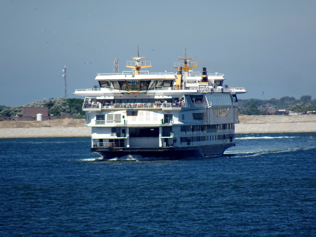 Ferry from Texel in the Wadden Sea, viewed from the deck on the fourth floor of the ferry to Texel