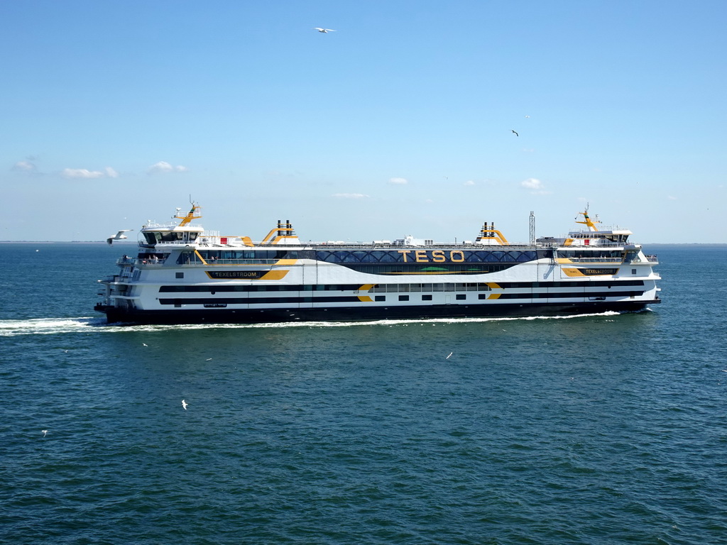 Ferry from Texel in the Wadden Sea, viewed from the deck on the fifth floor of the ferry to Texel