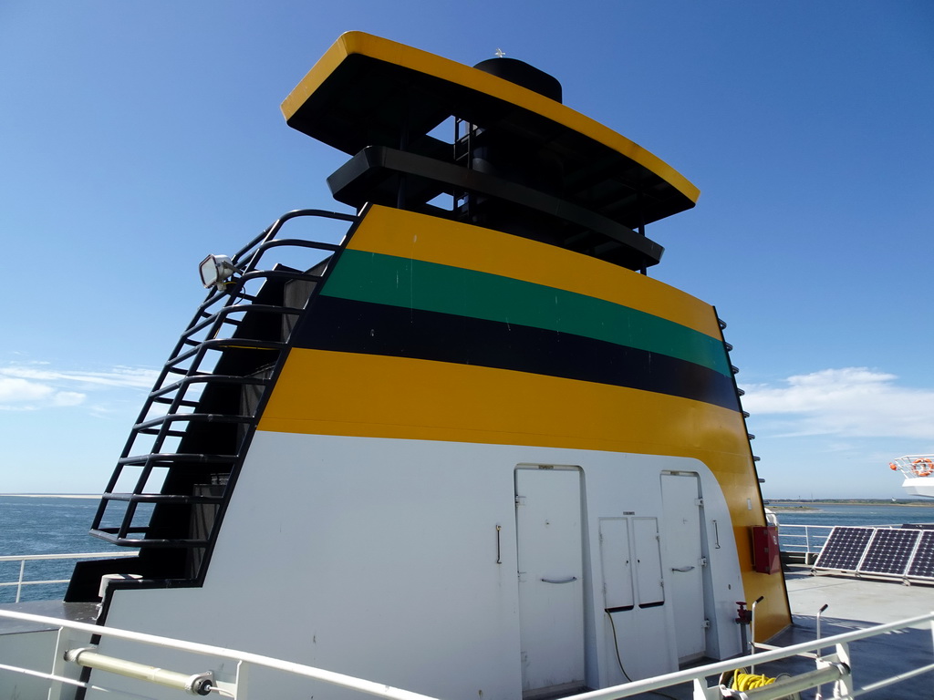 Tower on the deck of the fifth floor of the ferry to Texel