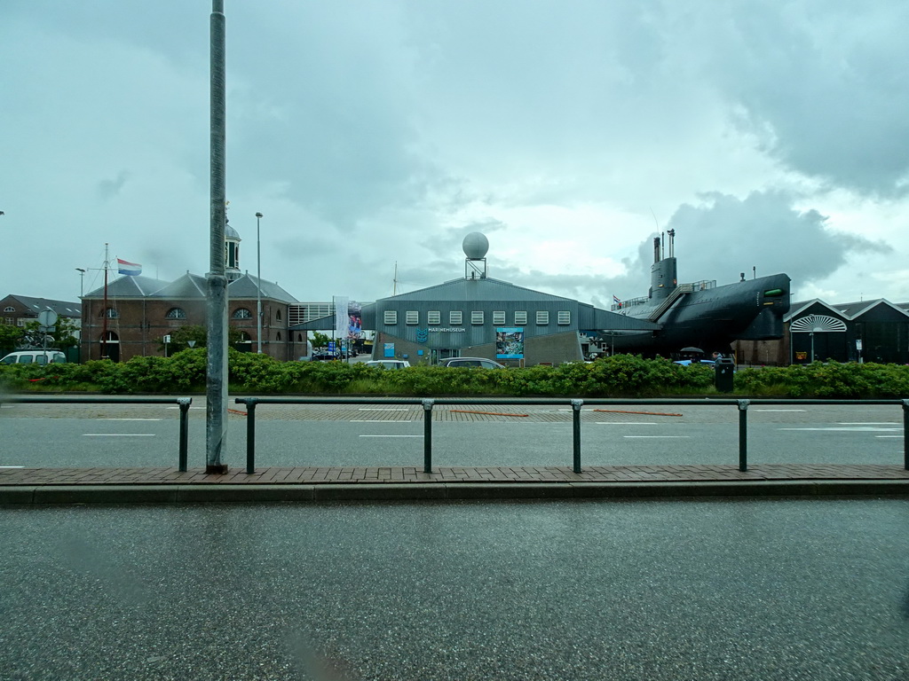 The Dutch Navy Museum, viewed from the car on the Hoofdgracht street