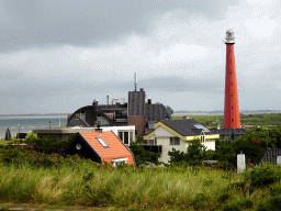 Houses and the Lange Jaap Lighthouse at Huisduinen, viewed from the Admiraal Verhuellplein square
