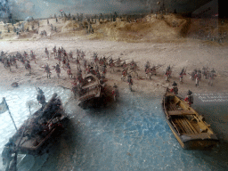 Scale model of the landing of English and Russian soldiers near the current Fort Kijkduin in 1799, in the lobby of Fort Kijkduin
