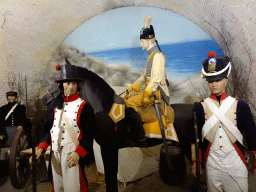 Wax statues of soldiers at the museum at Fort Kijkduin