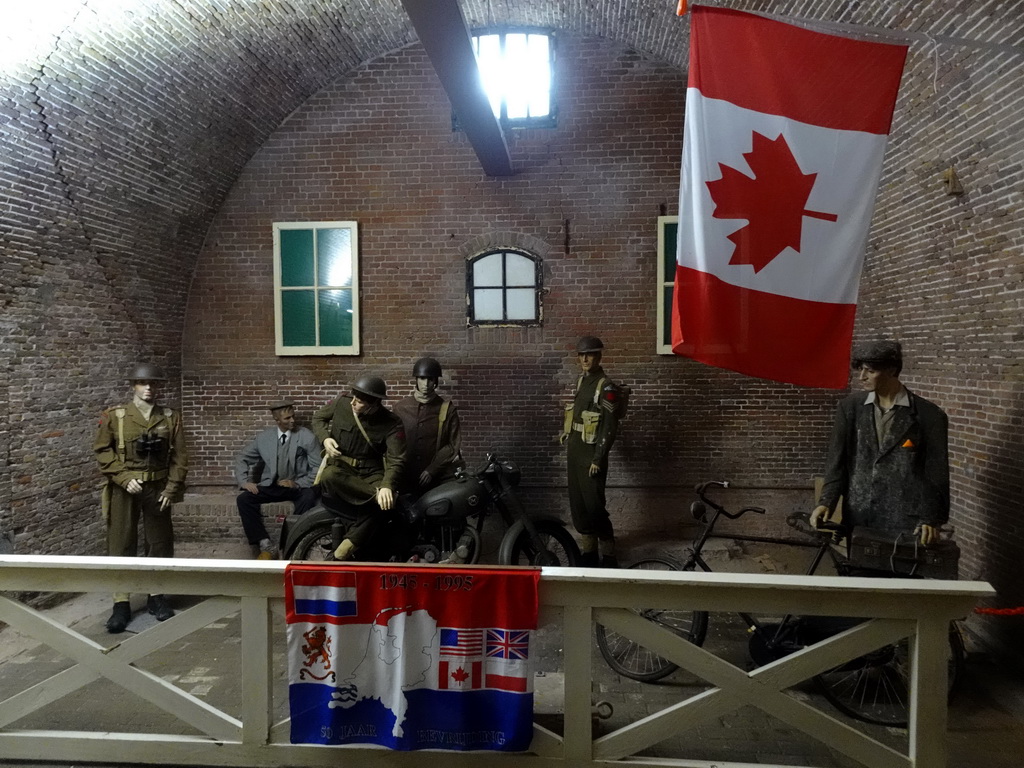 Wax statues of Canadian soldiers at the museum at Fort Kijkduin