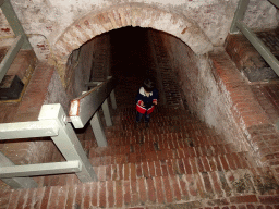 Max in the tunnel to the shooting gallery at Fort Kijkduin