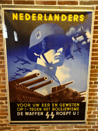 Nazi propaganda poster at the cantina at Fort Kijkduin