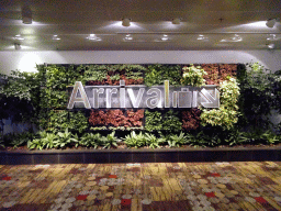 Arrivals sign at the Transfer Hall of Singapore Changi Airport