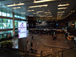Immigration Desk at the Arrivals Hall of Singapore Changi Airport, viewed from the Transfer Hall